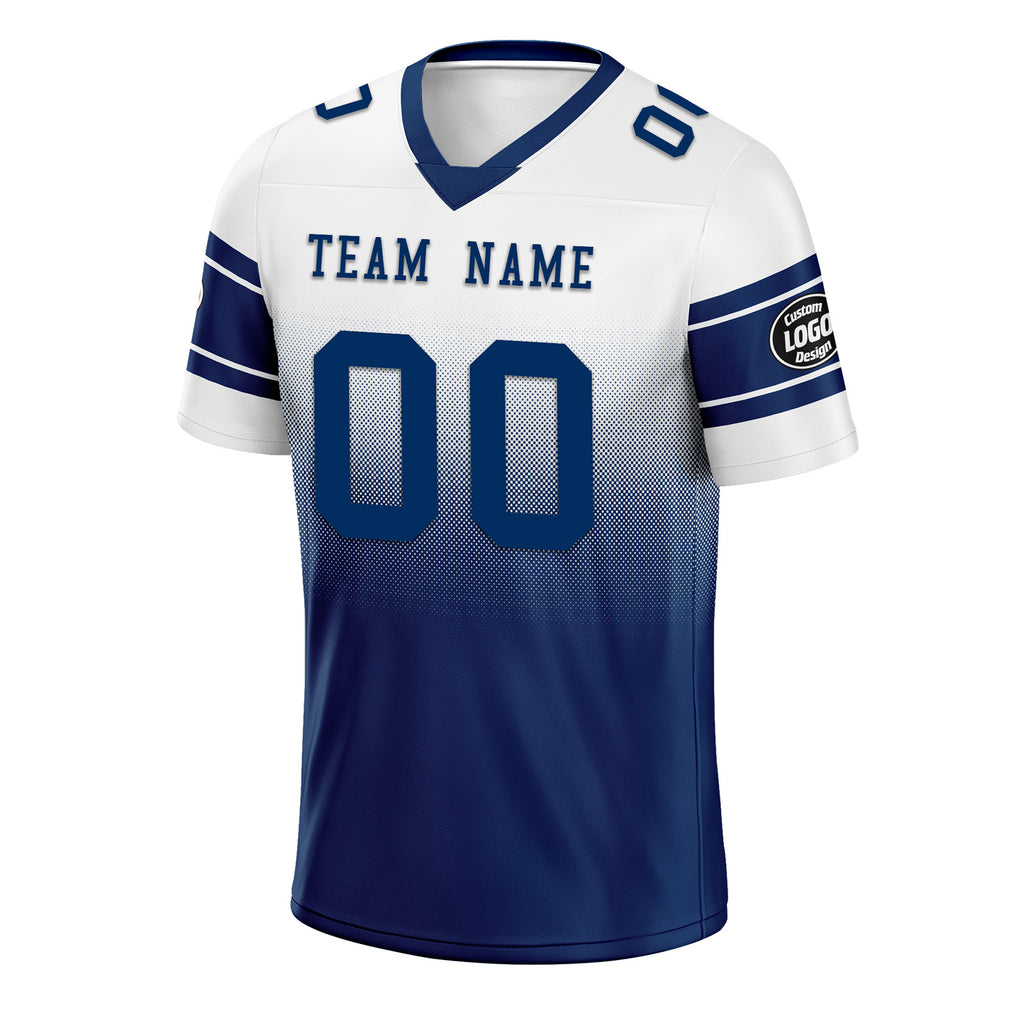 Custom White Blue Indianapolis Personalized Authentic Football Jersey FBJ02-D020249-14