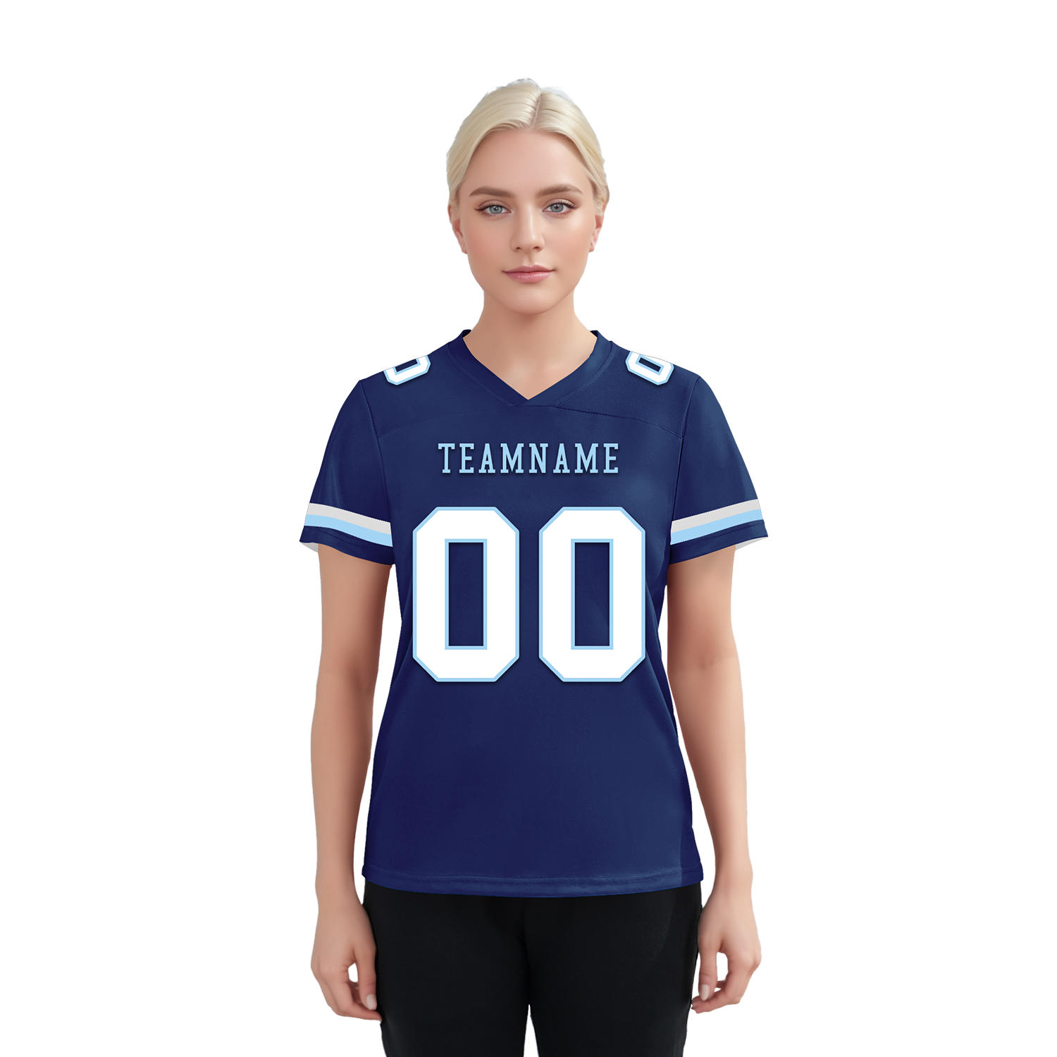 Custom Blue Classic Style Personalized Authentic Football Jersey FBJ02-bd0a70a7