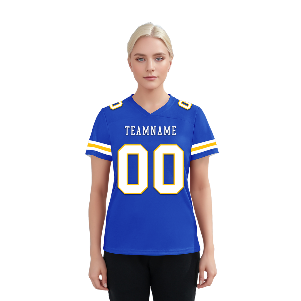 Custom Blue Classic Style Personalized Authentic Football Jersey FBJ02-bd0a70bb