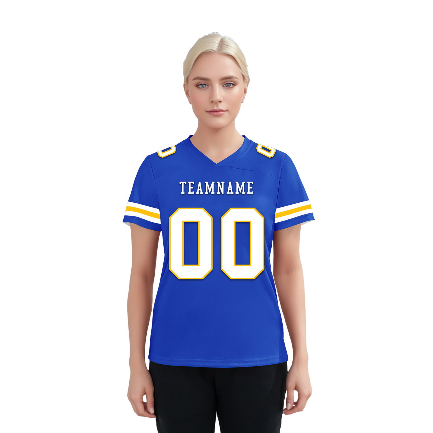 Custom Blue Classic Style Personalized Authentic Football Jersey FBJ02-bd0a70bb