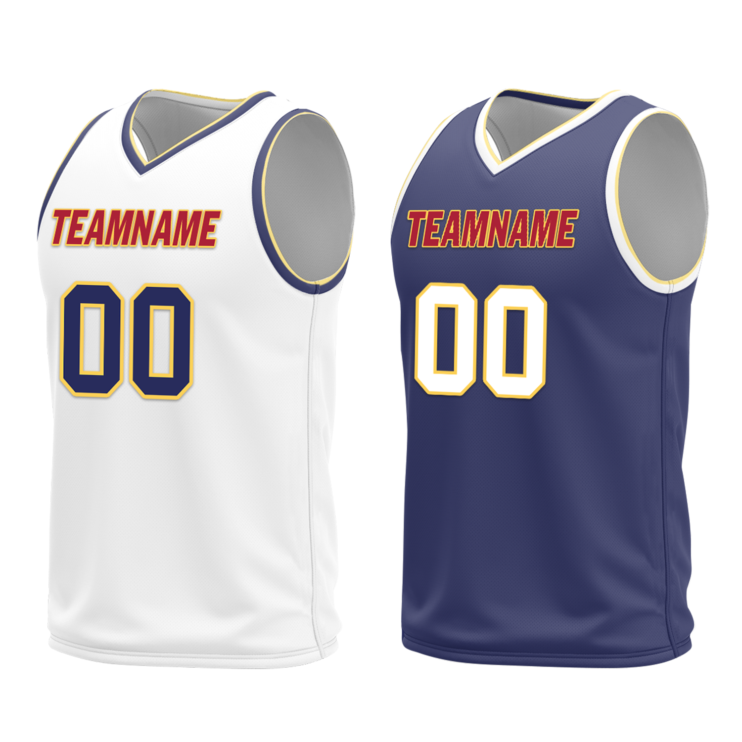 Custom White Blue Classic Style Reversible Basketball Uniform Personalized COOLMAX BBJR-D017030