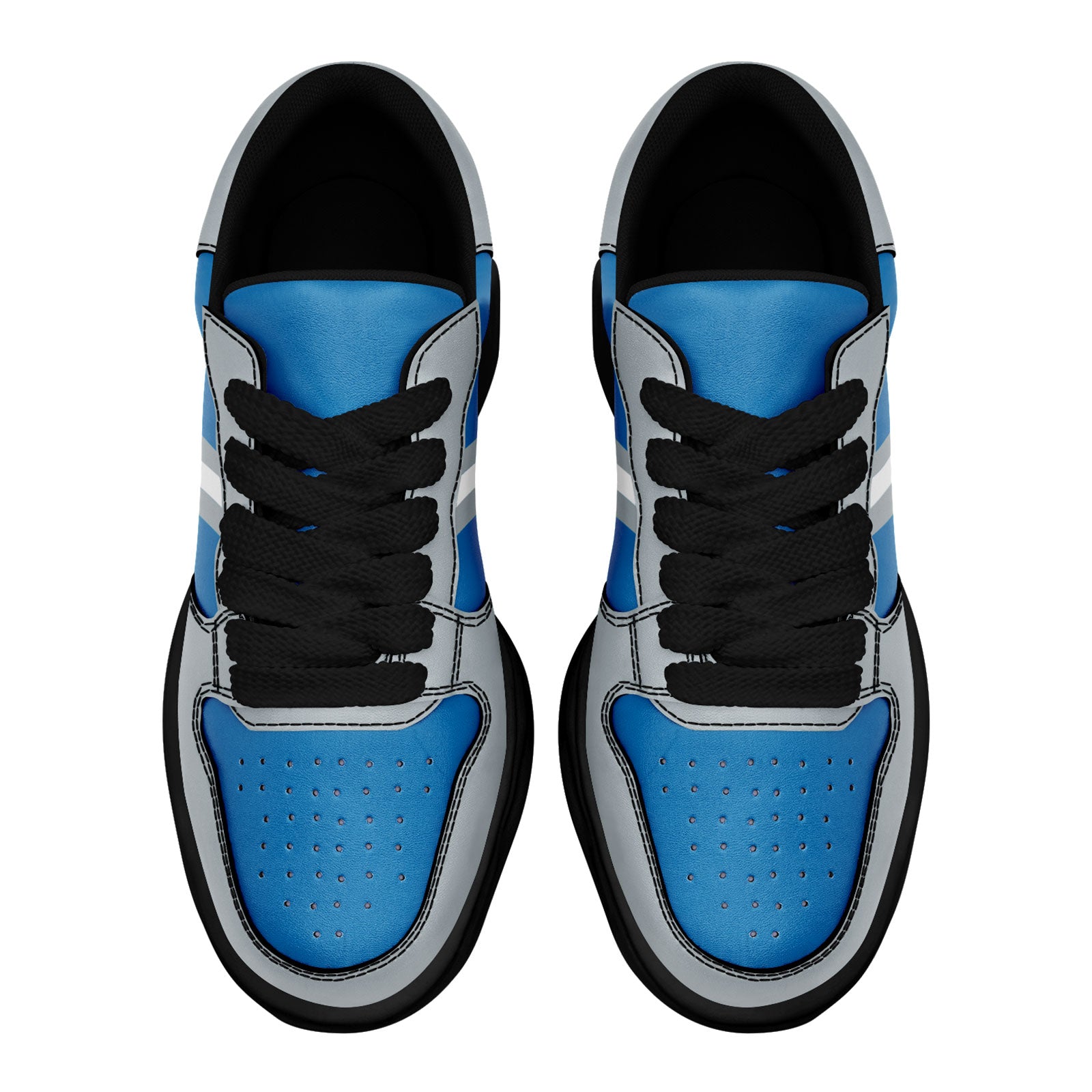 Custom Blue Gray Detroit Shoes Personalized Sneaker FN032-D020389-11