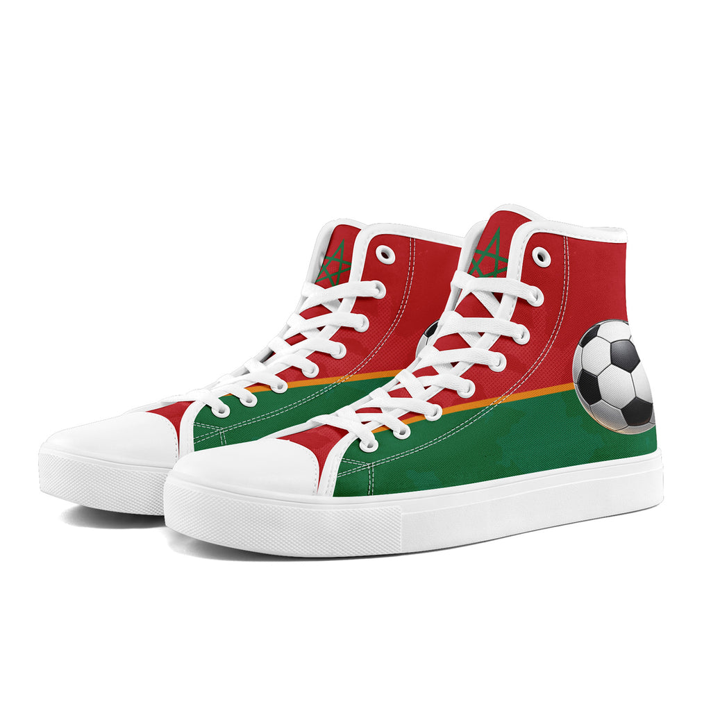Custom Morocco 2026 World Cup Sneakers DIY Country Flag Running Shoes Lightweight Sport Shoes Gift for Football Fans Personalized Team Name and Logo FN024-F009090-3