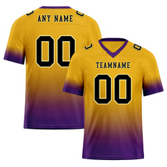 Custom Purple Gold Fade Fashion Personalized Authentic Football Jersey FBJ02-D06095