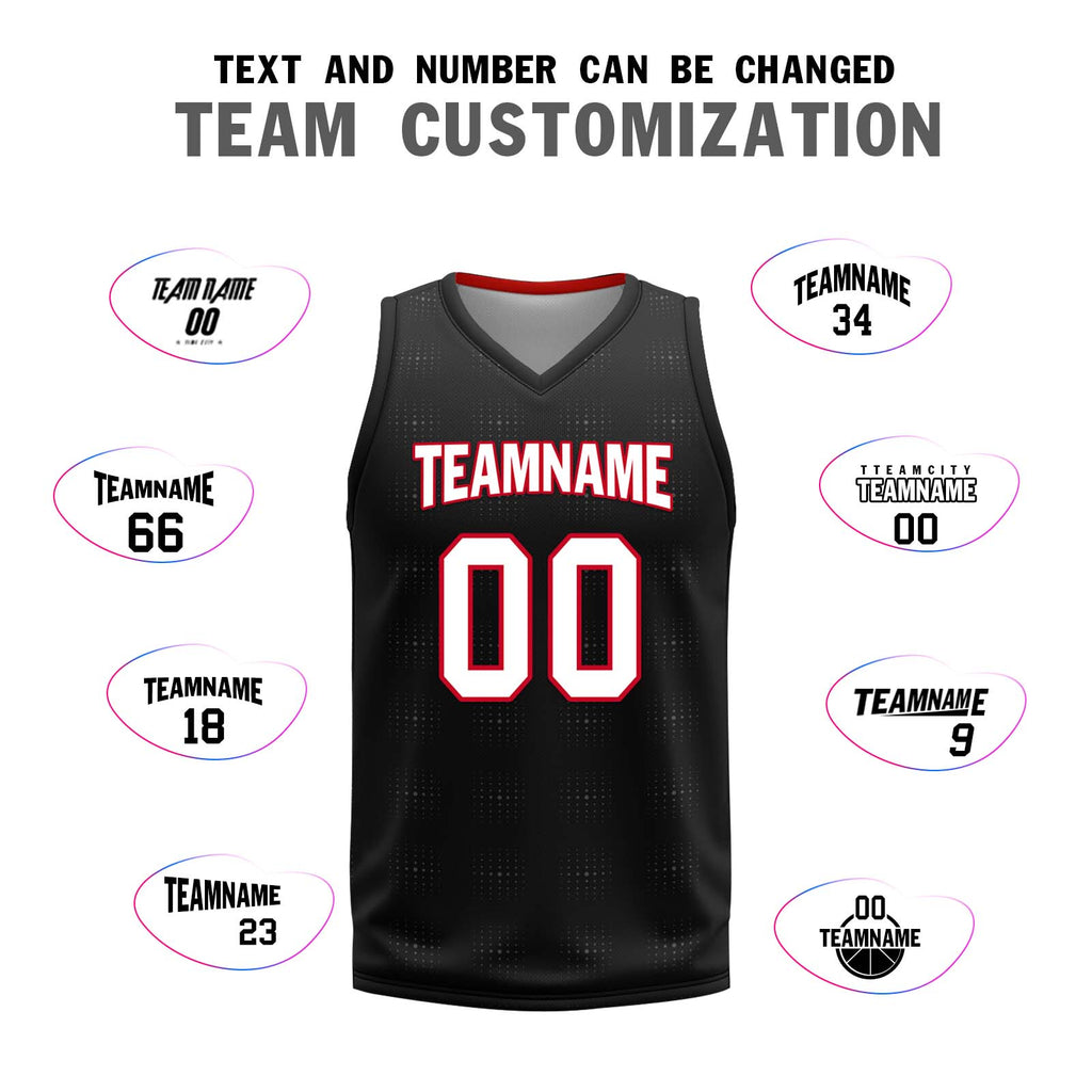 Custom Black Red Plaid Portland City Edition Personalized Reversible Basketball Set Sports Basketball Jersey BBJ01R-D0610-25