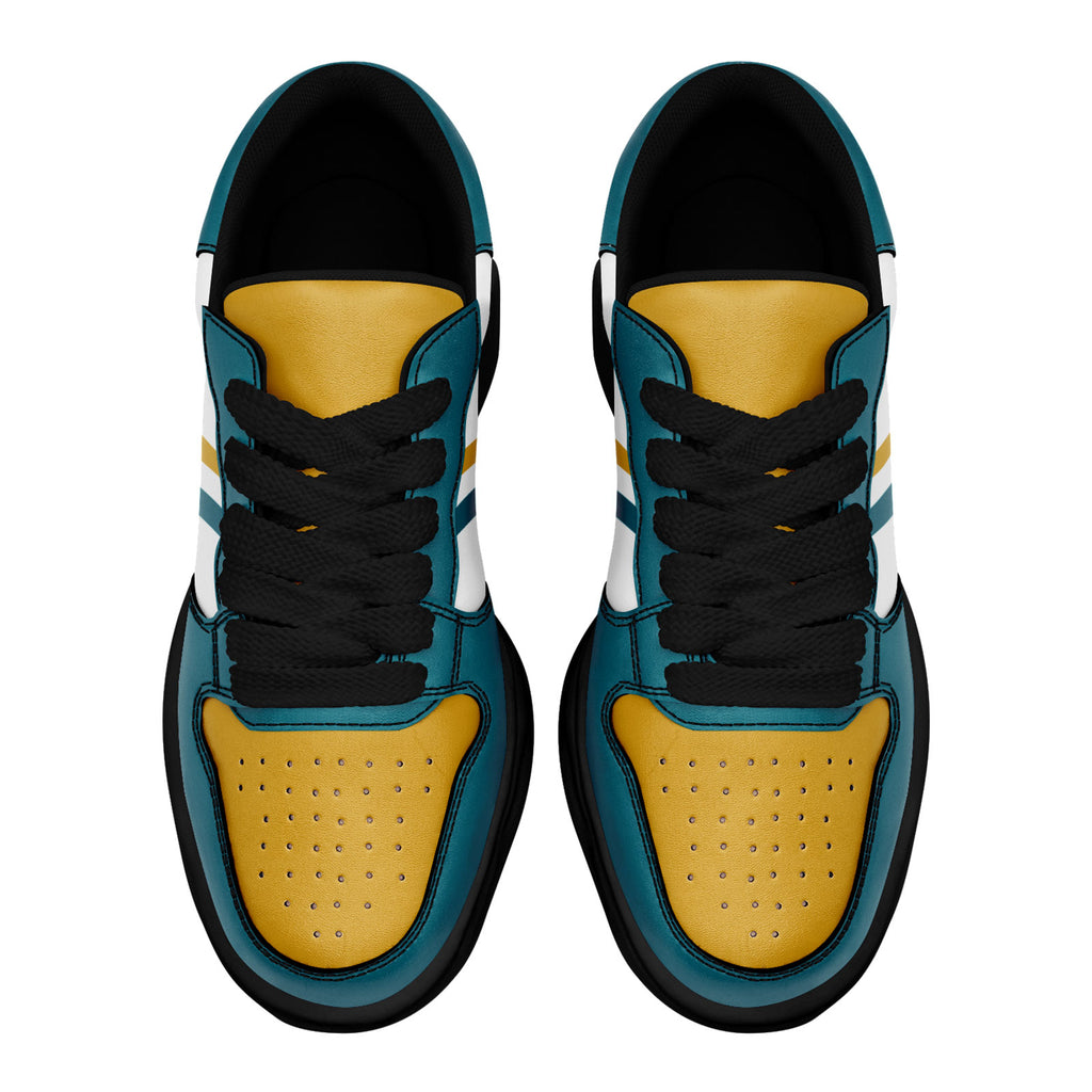 Custom Green Yellow Jacksonville Shoes Personalized Sneaker FN032-D020389-16