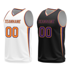 Custom White Black Classic Style Reversible Basketball Uniform Personalized Ordinary BBJR-D017057
