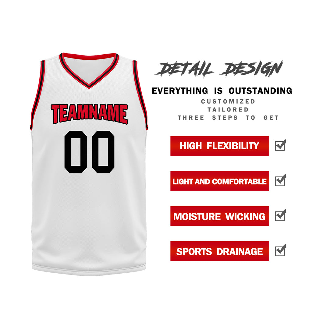 Custom Red White Black City Edition Personalized Sports Uniform Authentic Basketball Jersey BBJ01-D06101-11