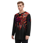 Custom Black Red Purple Orange Gothic Personalized Hockey Jersey HCKJ01-E0601-06