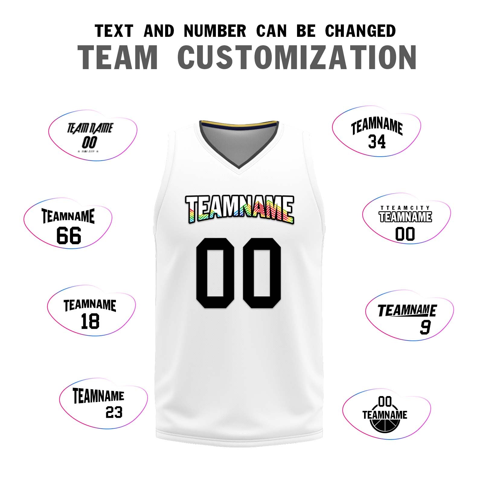 Custom White Rainbow Denver City Edition Personalized Reversible Basketball Set Sports Basketball Jersey BBJ01R-D0610-8