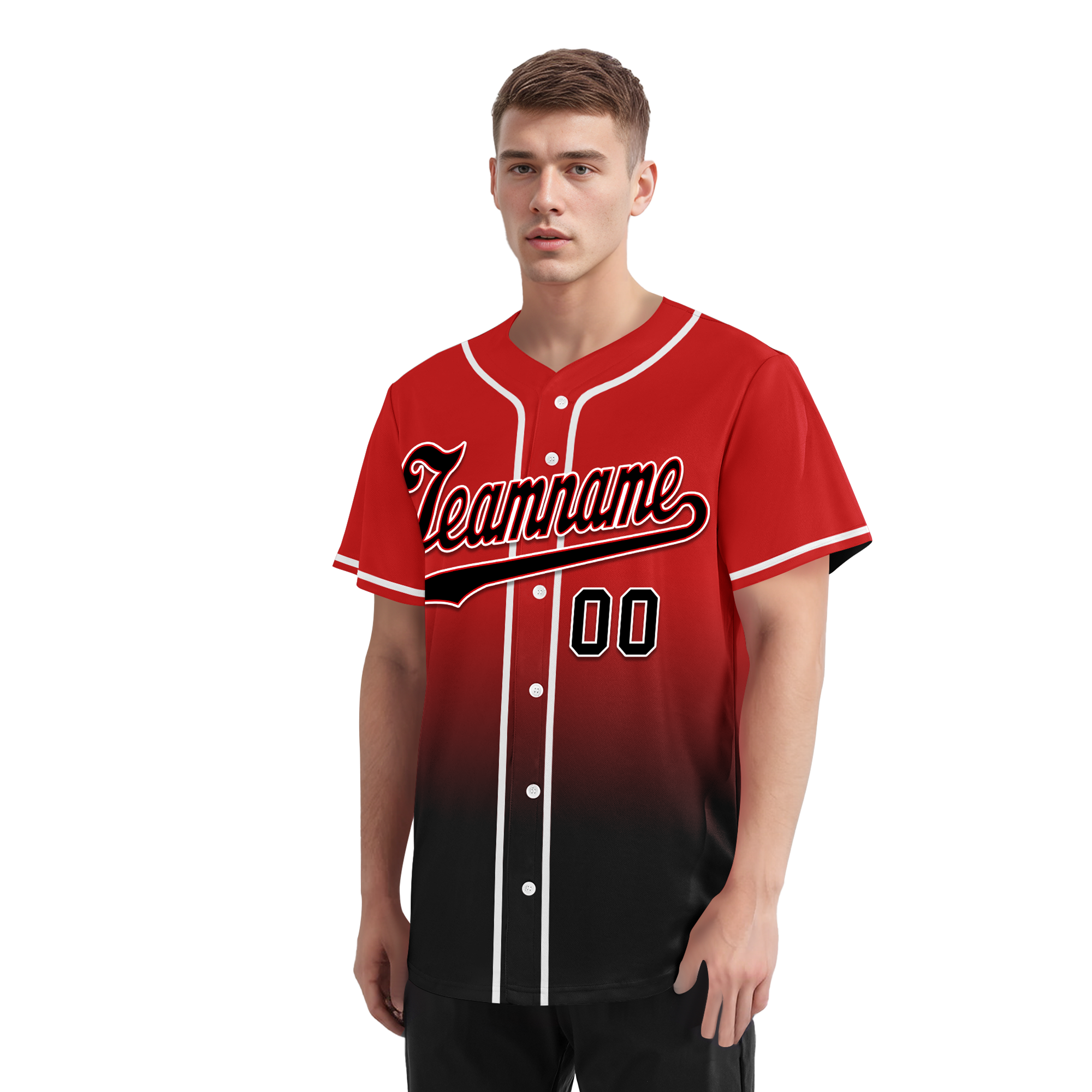 Custom Red Black Fade Fashion Personalized Authentic Baseball Jersey BSBJ01-D0a70ba