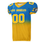 Custom Blue Yellow Fade Fashion Los Angeles High-Performance American Football Jersey FBJ06-D020252-22