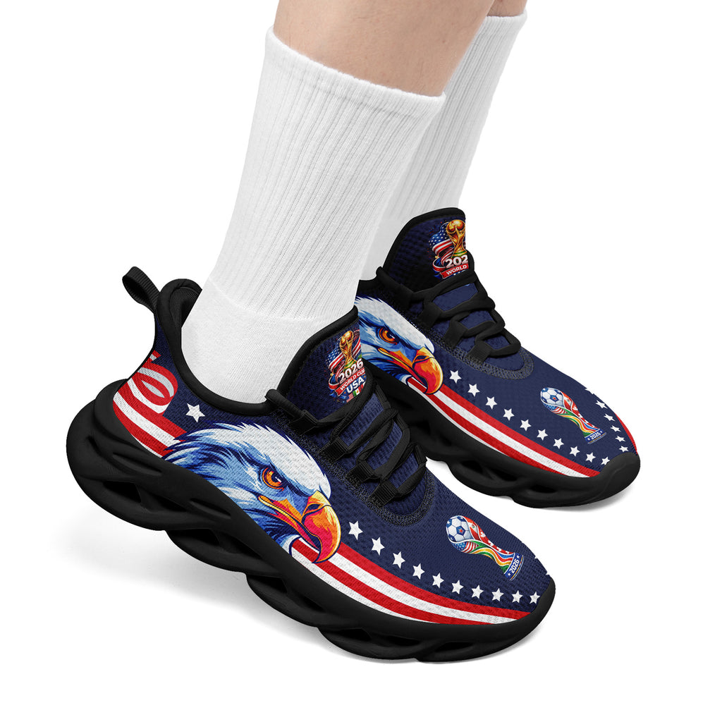 Custom United States 2026 World Cup Sneakers DIY Country Flag Running Shoes Lightweight Sport Shoes Gift for Football Fans Personalized Team Name and Logo FN003-F018032-4