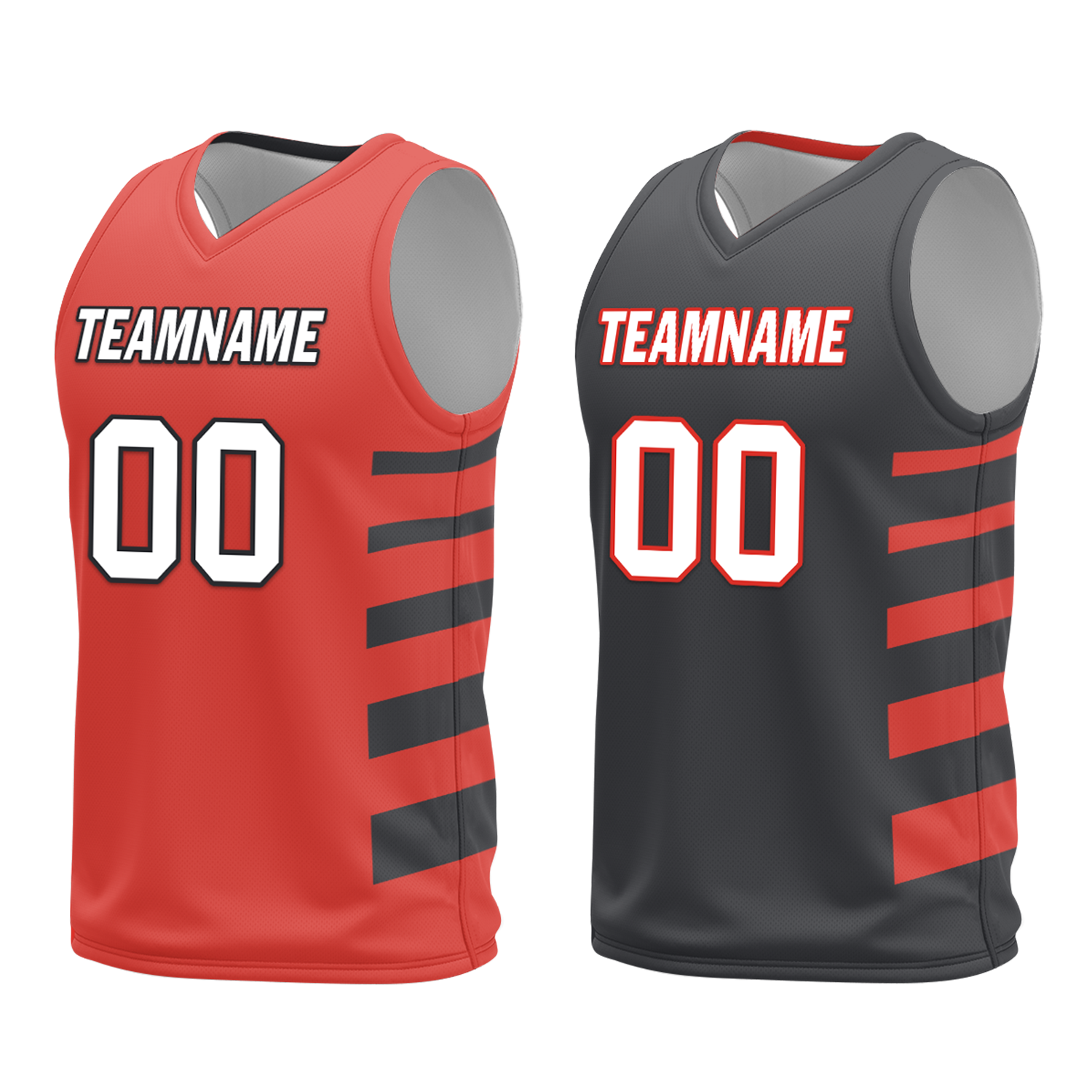 Custom Red Black Classic Style Reversible Basketball Uniform Personalized COOLMAX BBJR-D017038