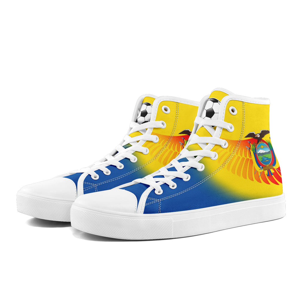 Custom Ecuador 2026 World Cup Sneakers DIY Country Flag Running Shoes Lightweight Sport Shoes Gift for Football Fans Personalized Team Name and Logo FN024-F009099-2