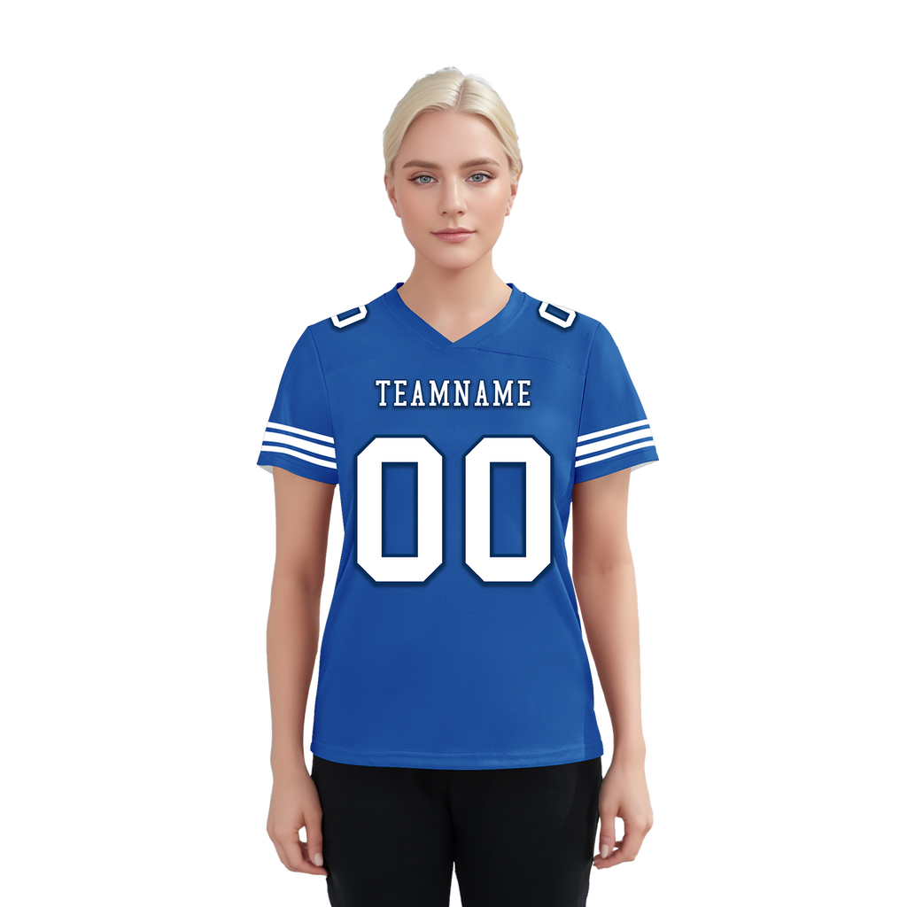 Custom Blue Classic Style Personalized Authentic Football Jersey FBJ02-bd0a700f