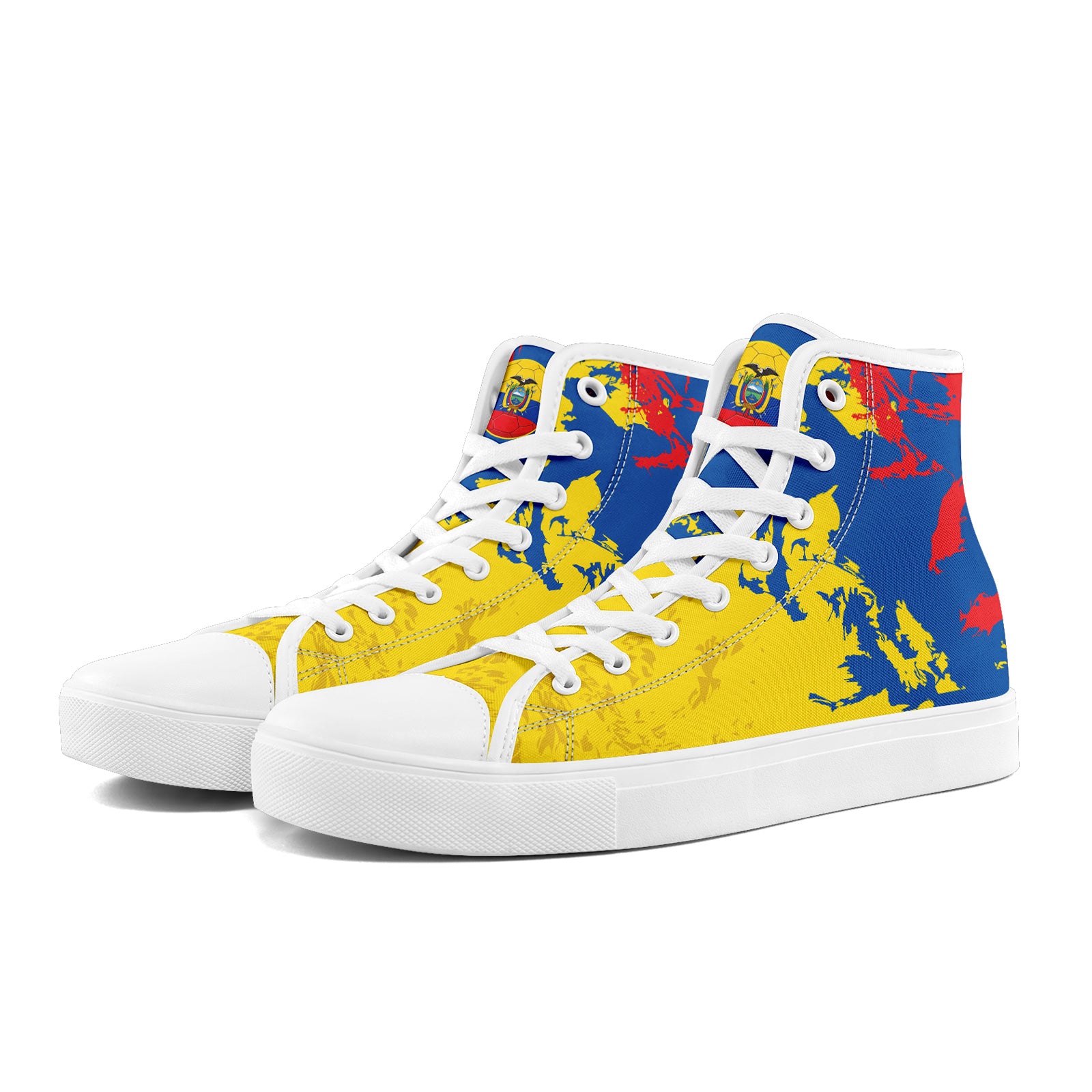 Custom Ecuador 2026 World Cup Sneakers DIY Country Flag Running Shoes Lightweight Sport Shoes Gift for Football Fans Personalized Team Name and Logo FN024-F009099-1