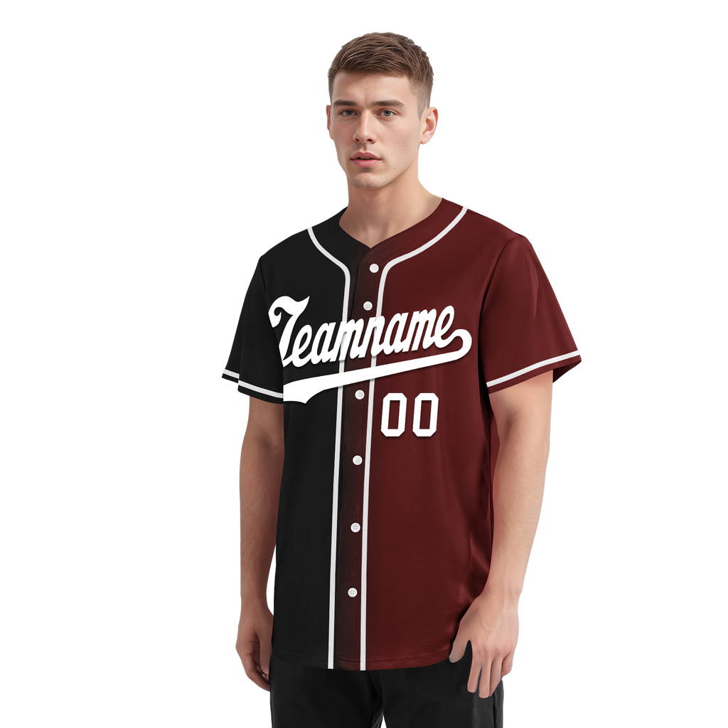 Custom Black Red Gradient Fashion Personalized Authentic Baseball Jersey BSBJ01-D0a7aae