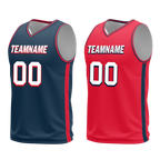 Custom Blue Red Classic Style Reversible Basketball Uniform Personalized Ordinary BBJR-D017021