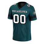 Custom Green Black Philadelphia Personalized Authentic Football Jersey FBJ02-D020256-12