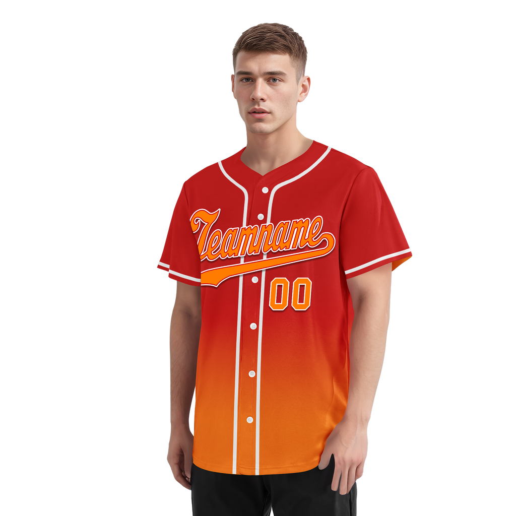 Custom Red Orange Fade Fashion Personalized Authentic Baseball Jersey BSBJ01-D0a70df