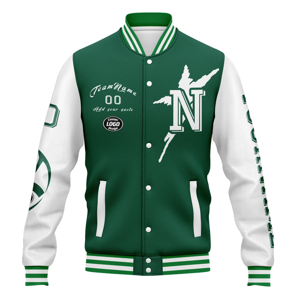 Custom Green White New York Jacket and Sports Shoes Combo Offer Personalized Combo ZH-D020294-28