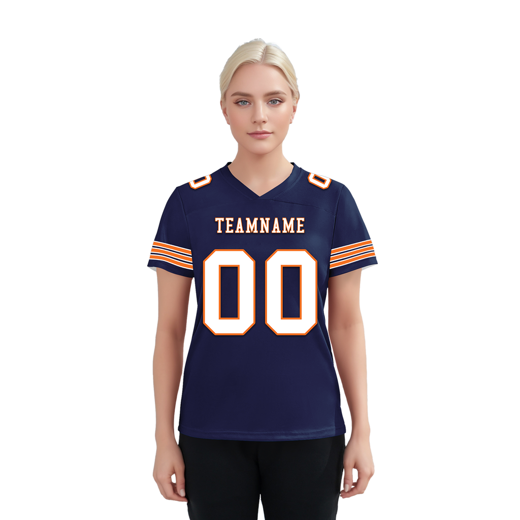 Custom Blue White Classic Style Personalized Authentic Football Jersey FBJ02-bd0a700d