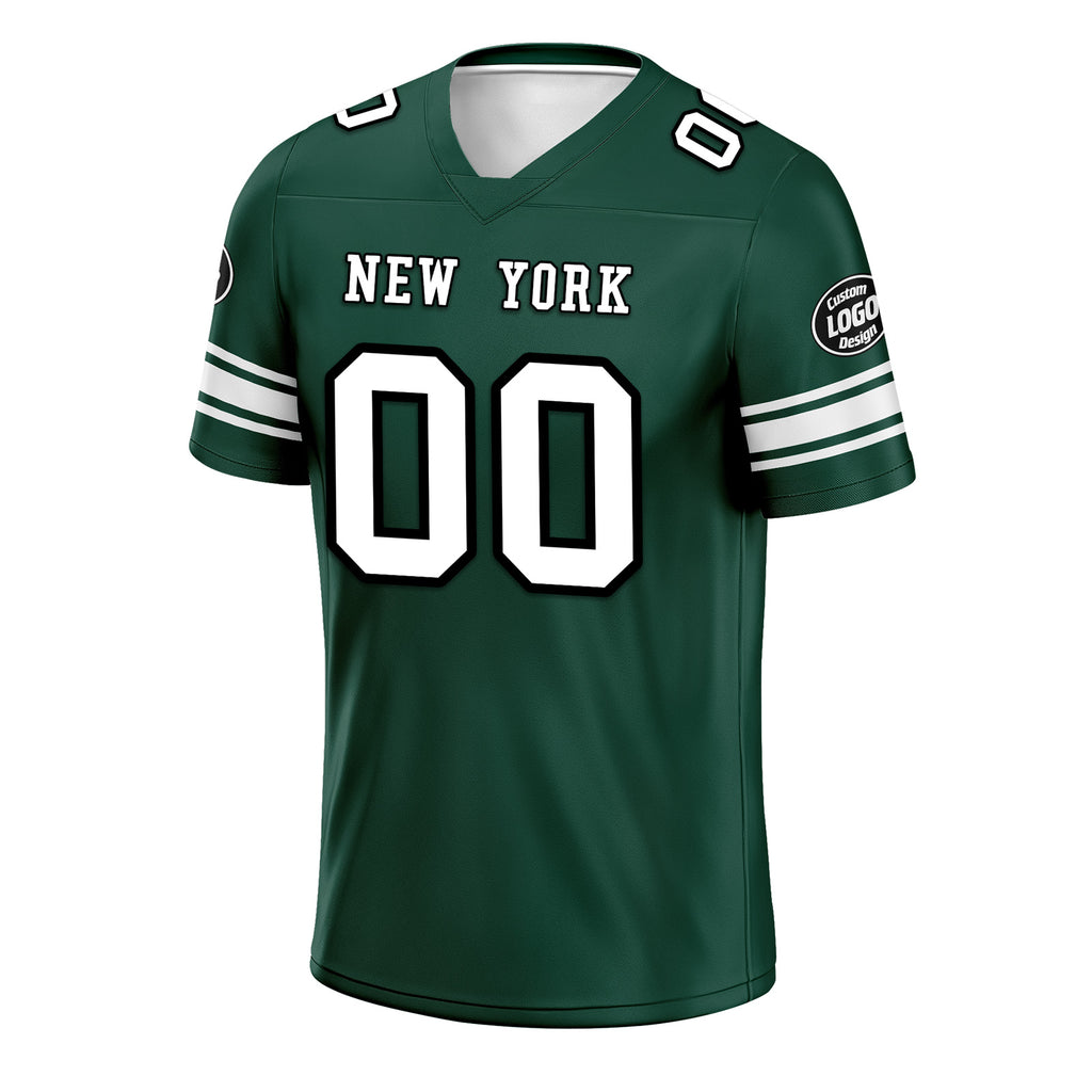Custom Green New York Personalized Authentic Football Jersey FBJ02-D020256-19