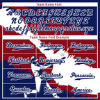 Custom Navy Blue Red White USA Flag Personalized Authentic Baseball Jersey BSBJ01-E06022-3