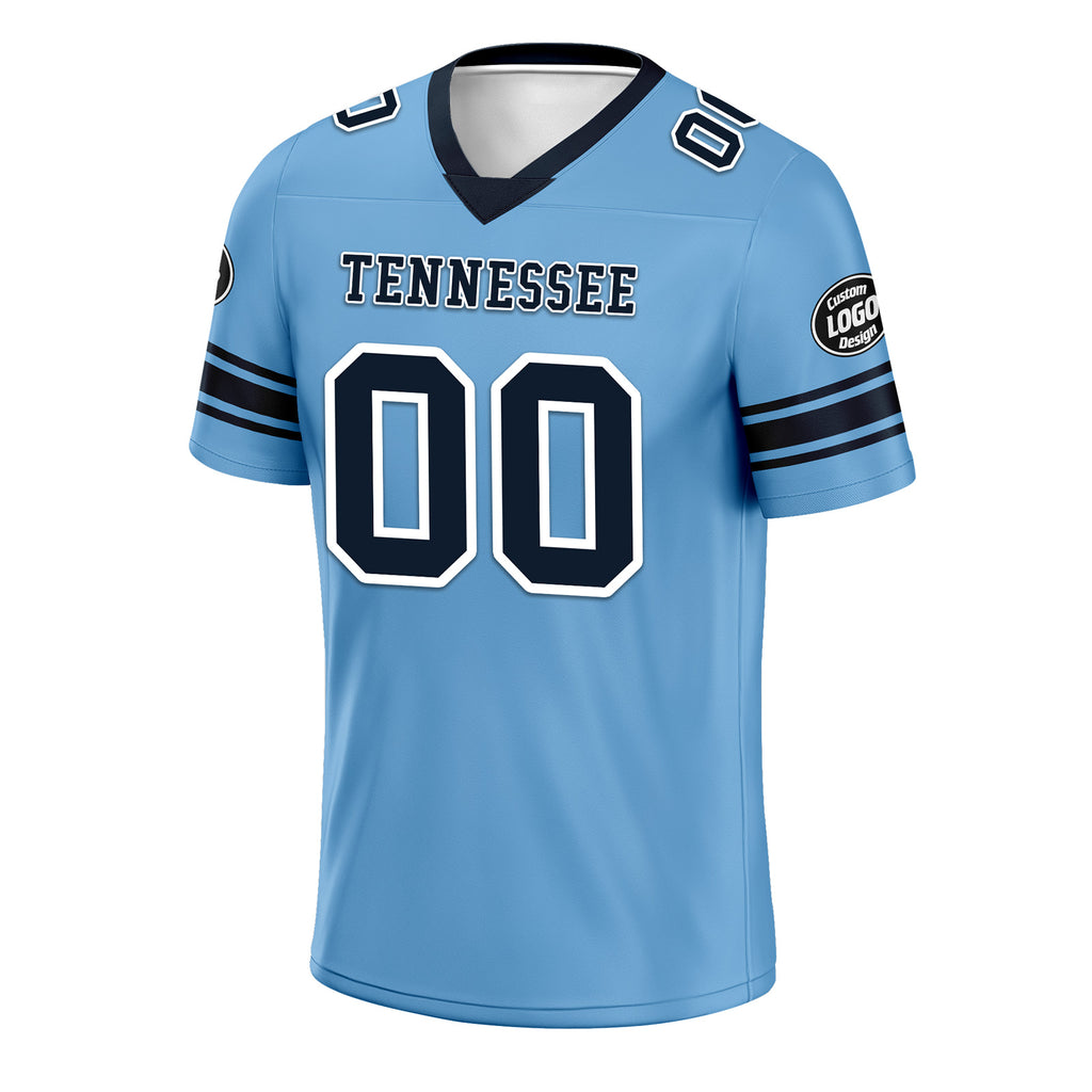 Custom Bule Tennessee Personalized Authentic Football Jersey FBJ02-D020256-17