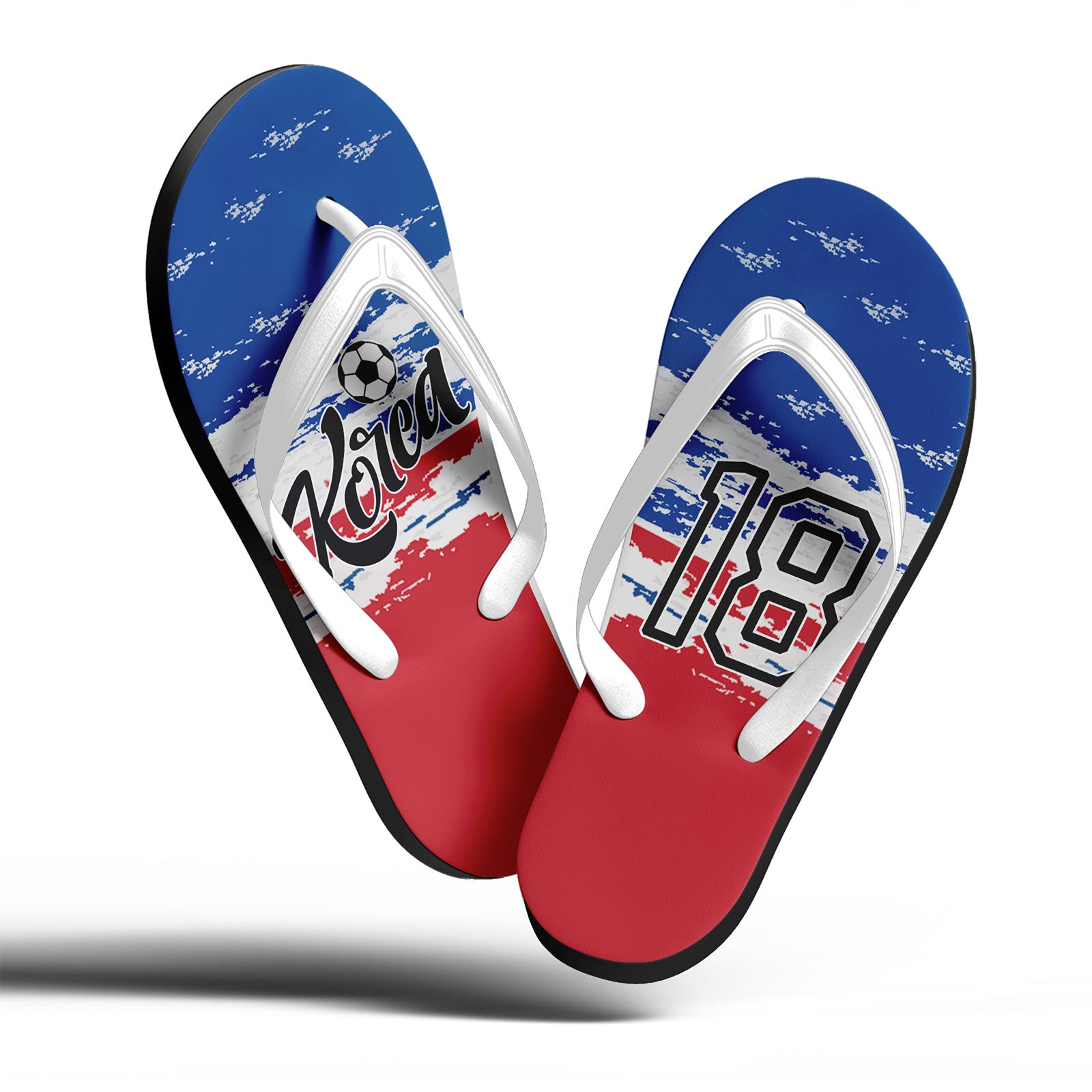 Custom South Korea 2026 World Cup Sneakers DIY Country Flag Running Shoes Lightweight Sport Shoes Gift for Football Fans Personalized Team Name and Logo FN058-F009109-2