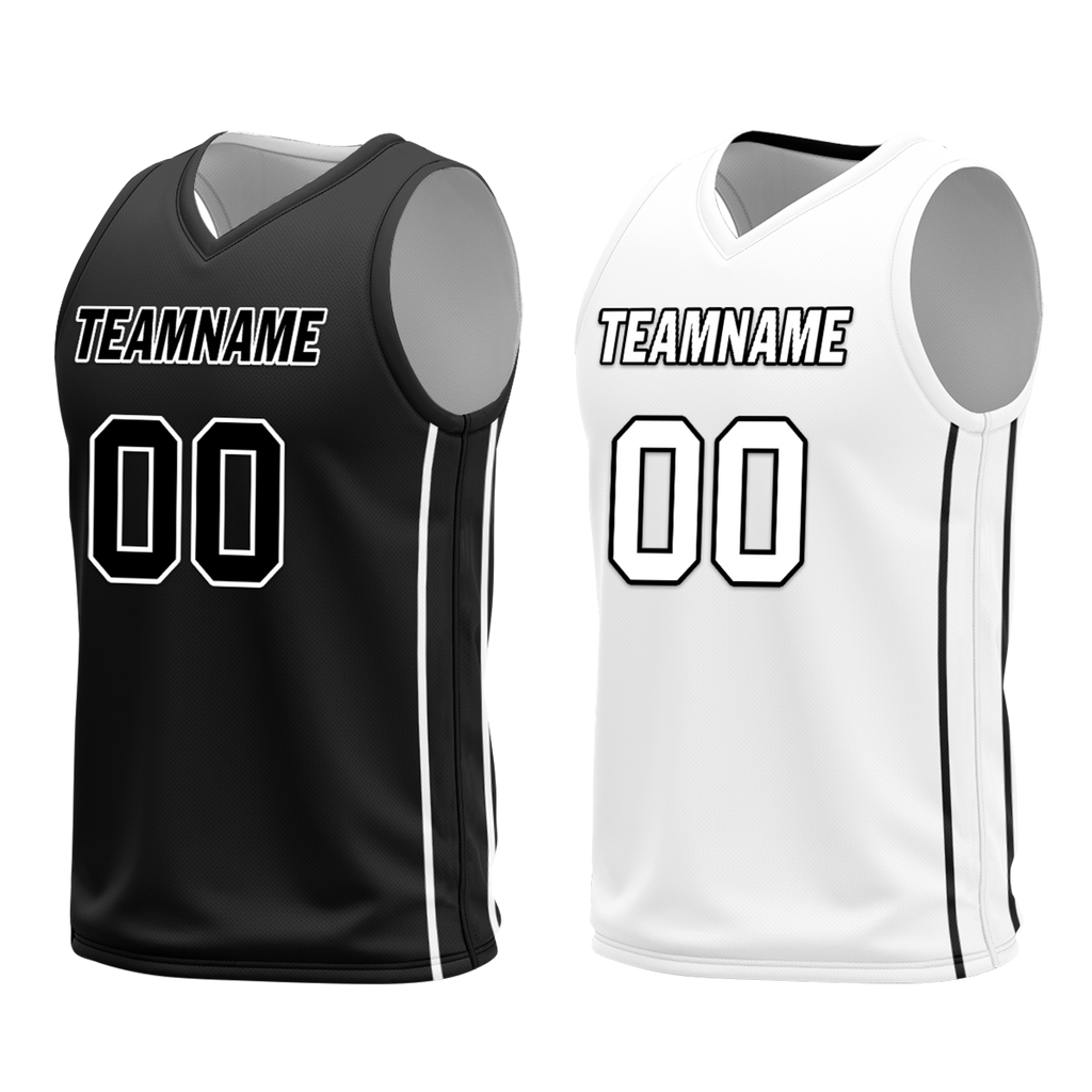 Custom Black White Classic Style Reversible Basketball Uniform Personalized Ordinary BBJR-D017007