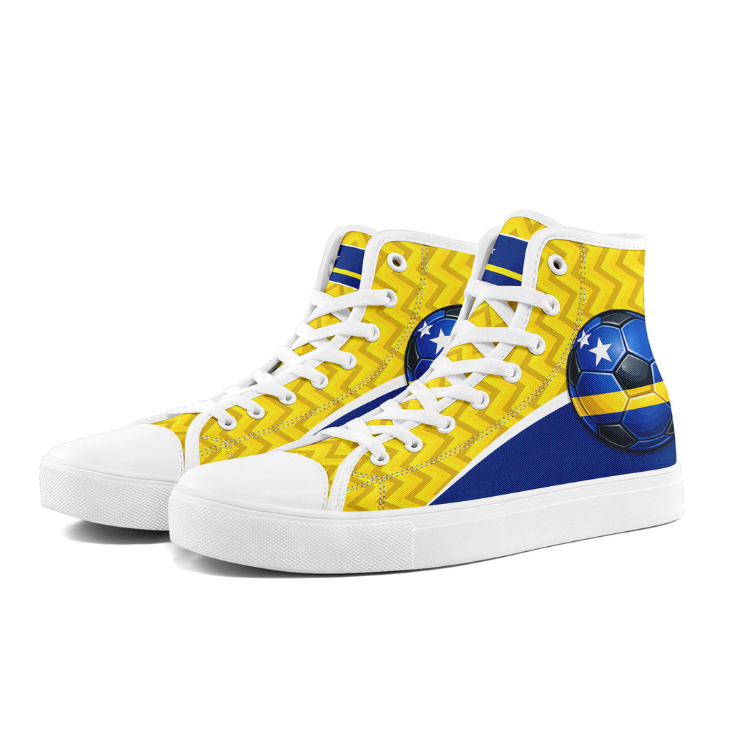 Custom Curaçao 2026 World Cup Sneakers DIY Country Flag Running Shoes Lightweight Sport Shoes Gift for Football Fans Personalized Team Name and Logo FN024-F009098-1