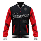 Custom Blue Houston Jacket Bomber Full-Snap Varsity Letterman Personalized Jacket FZ005-D025004-10