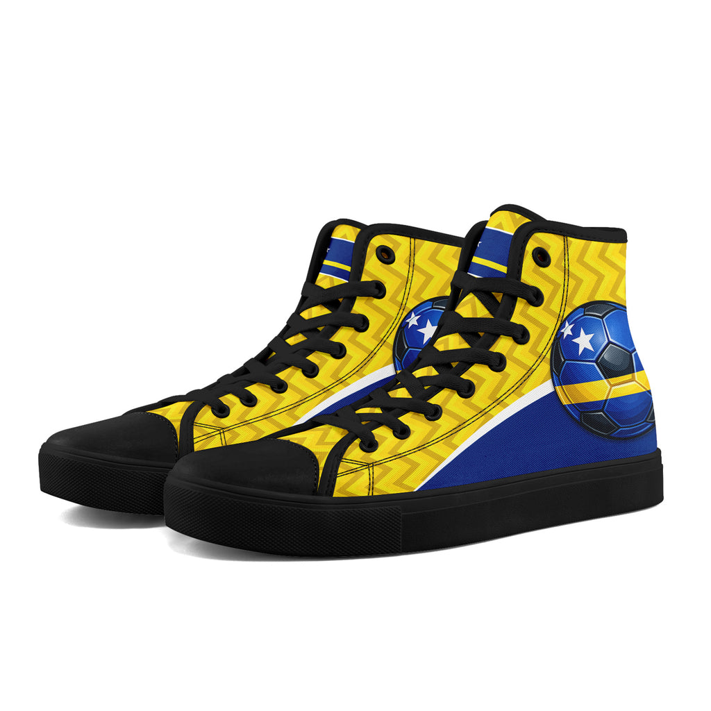 Custom Curaçao 2026 World Cup Sneakers DIY Country Flag Running Shoes Lightweight Sport Shoes Gift for Football Fans Personalized Team Name and Logo FN024-F009098-1