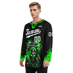 Custom Balck Green Gothic Personalized Hockey Jersey HCKJ01-E0601-01