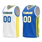 Custom White Blue Classic Style Reversible Basketball Uniform Personalized Ordinary BBJR-D017004