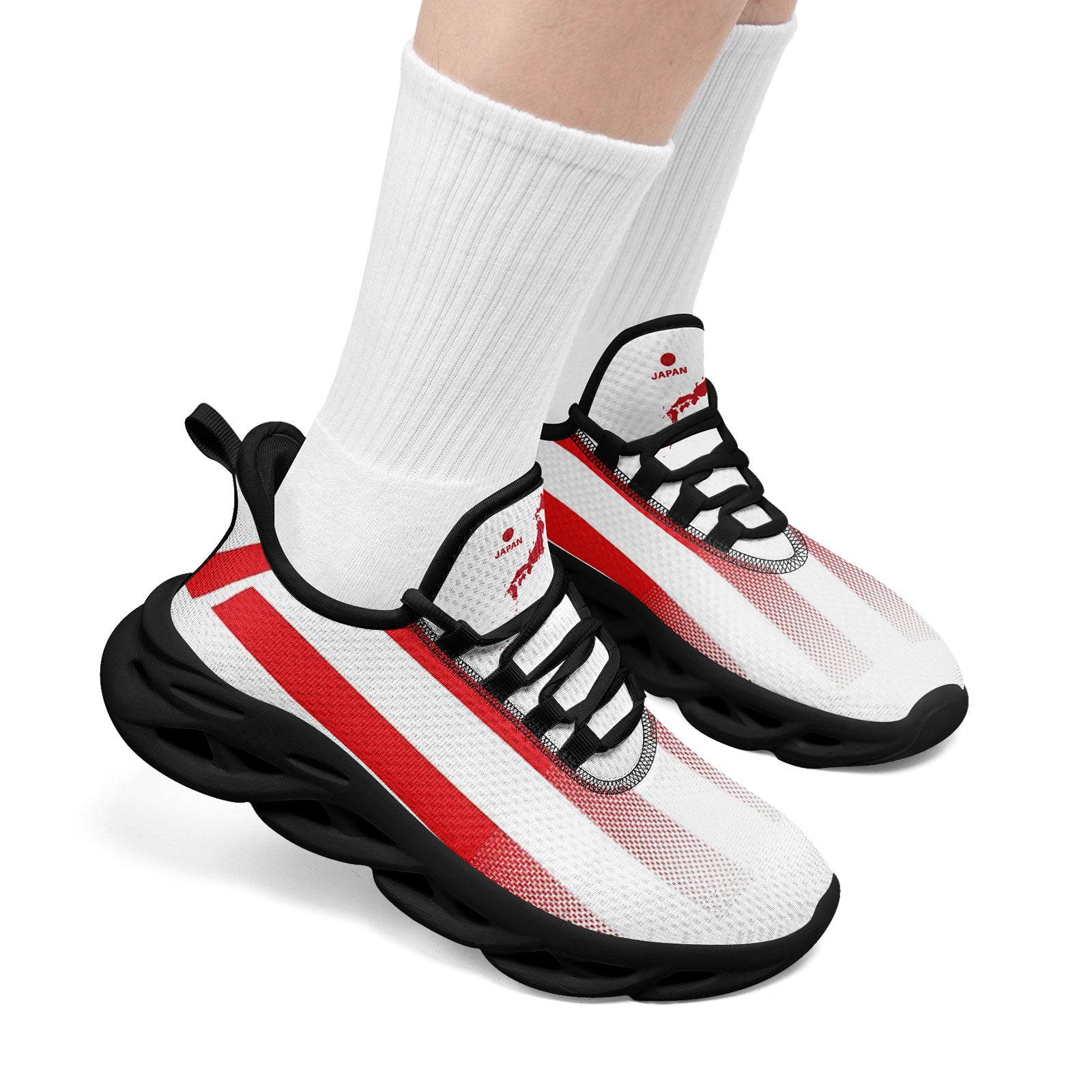 Custom Japan 2026 World Cup Sneakers DIY Country Flag Running Shoes Lightweight Sport Shoes Gift for Football Fans Personalized Team Name and Logo FN003-F025044-5