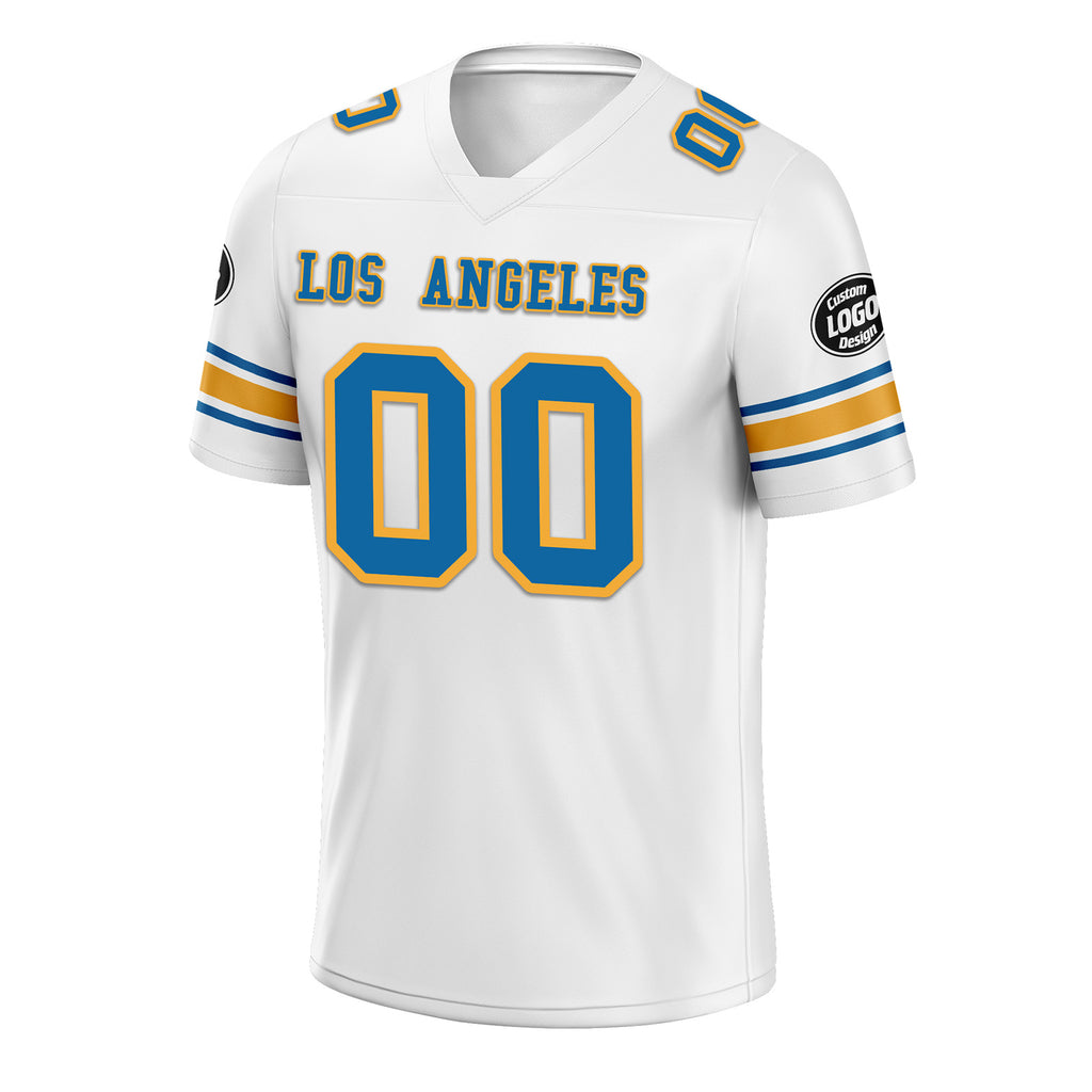 Custom White Los Angeles Personalized Authentic Football Jersey FBJ02-D020256-22