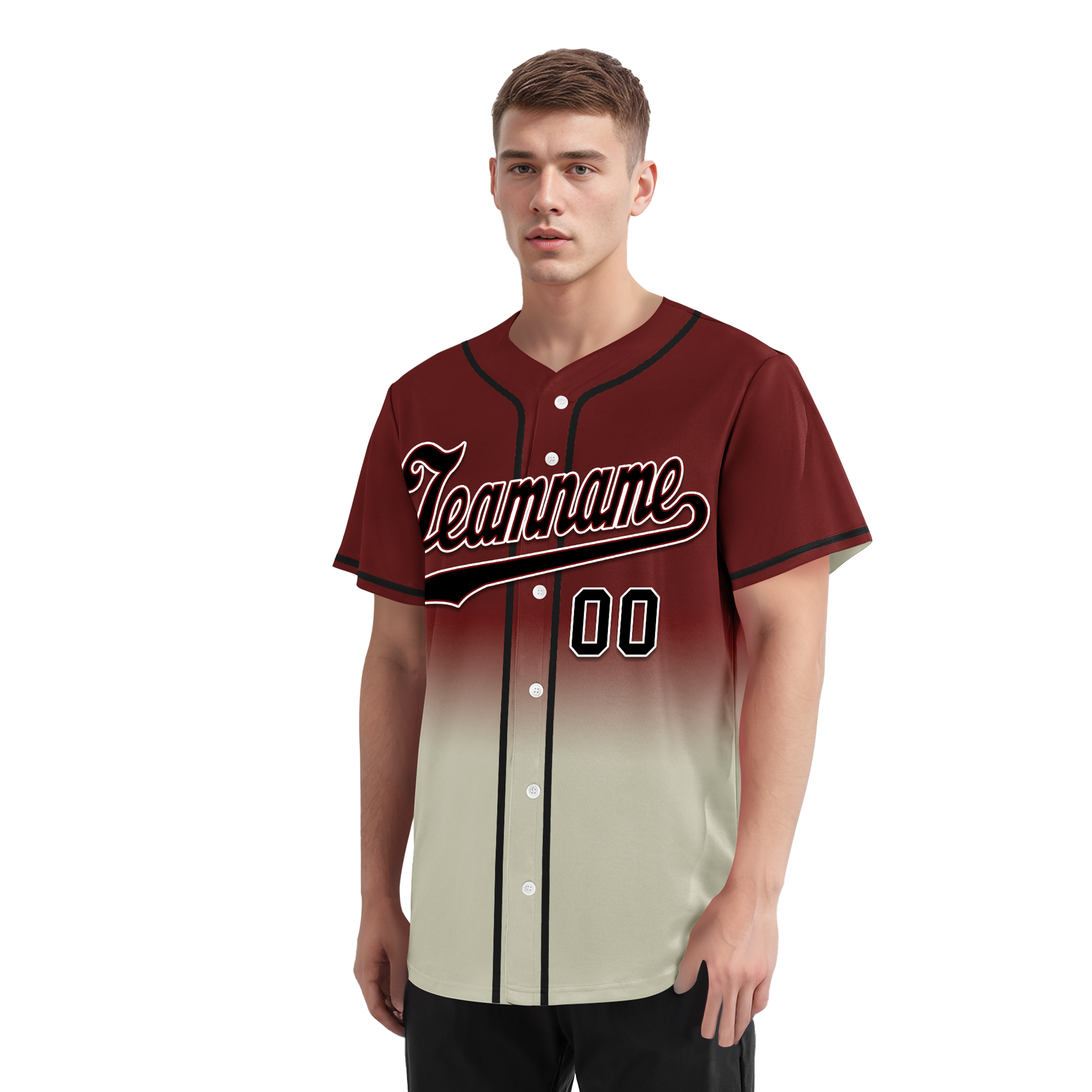 Custom Red Grey Fade Fashion Personalized Authentic Baseball Jersey BSBJ01-D0a70fa