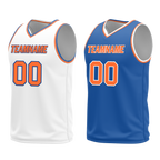Custom White Blue Classic Style Reversible Basketball Uniform Personalized Ordinary BBJR-D017016