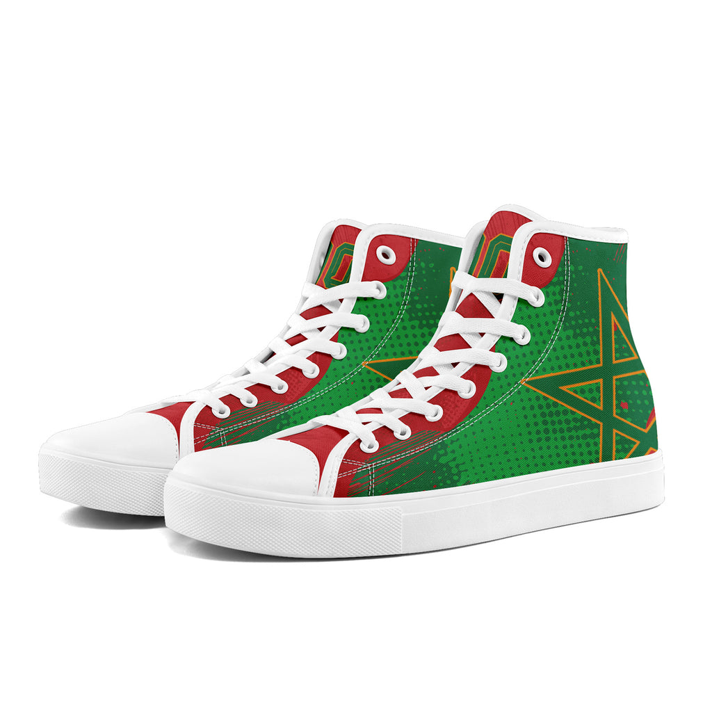 Custom Morocco 2026 World Cup Sneakers DIY Country Flag Running Shoes Lightweight Sport Shoes Gift for Football Fans Personalized Team Name and Logo FN024-F009090-4