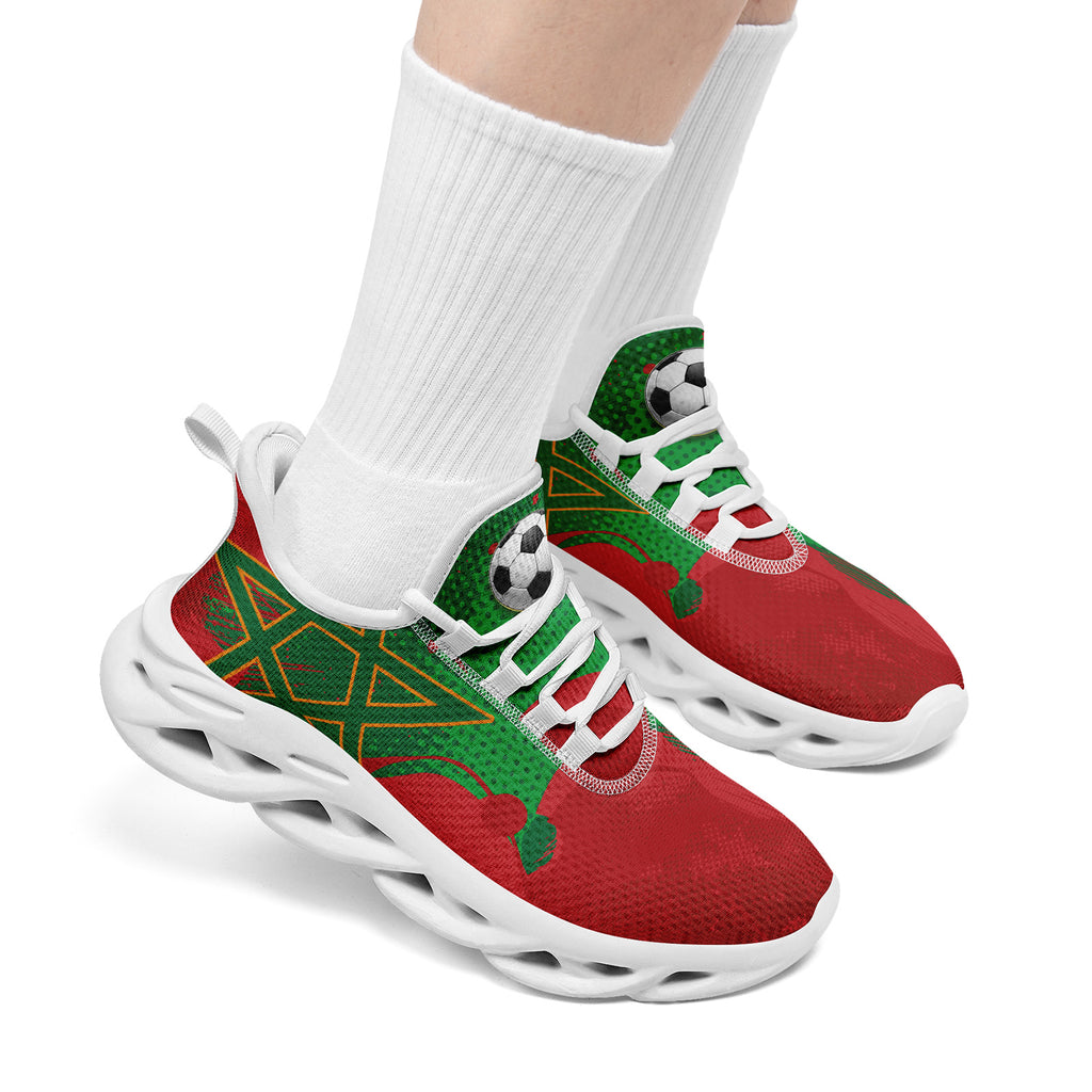 Custom Morocco 2026 World Cup Sneakers DIY Country Flag Running Shoes Lightweight Sport Shoes Gift for Football Fans Personalized Team Name and Logo FN003-F009073-4