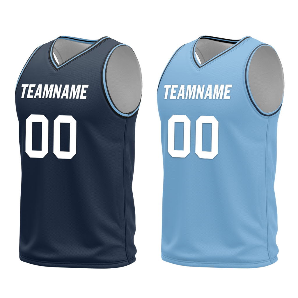 Custom Blue Classic Style Reversible Basketball Uniform Personalized Ordinary BBJR-D017032