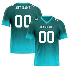 Custom Dark Teal Fade Fashion Personalized Authentic Football Jersey FBJ02-D06097