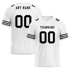 Custom White Black Striped Sleeves Personalized Authentic Football Jersey FBJ02-D06032