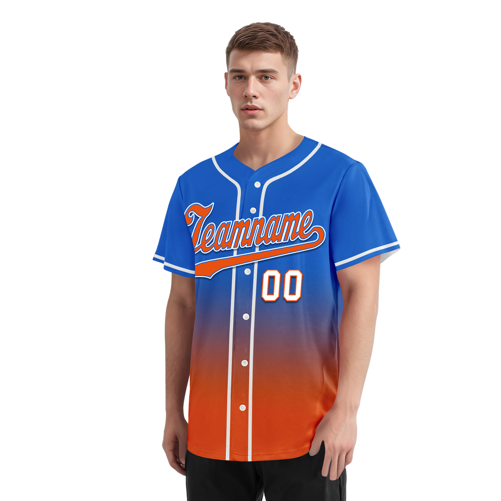 Custom Blue Orange Fade Fashion Personalized Authentic Baseball Jersey BSBJ01-D0a70b7