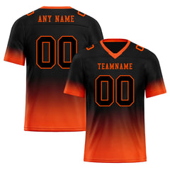 Custom Black Orange Fade Fashion Personalized Authentic Football Jersey FBJ02-D06087