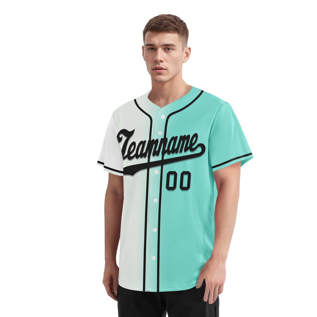 Custom White Green Gradient Fashion Personalized Authentic Baseball Jersey BSBJ01-D0a7aa7