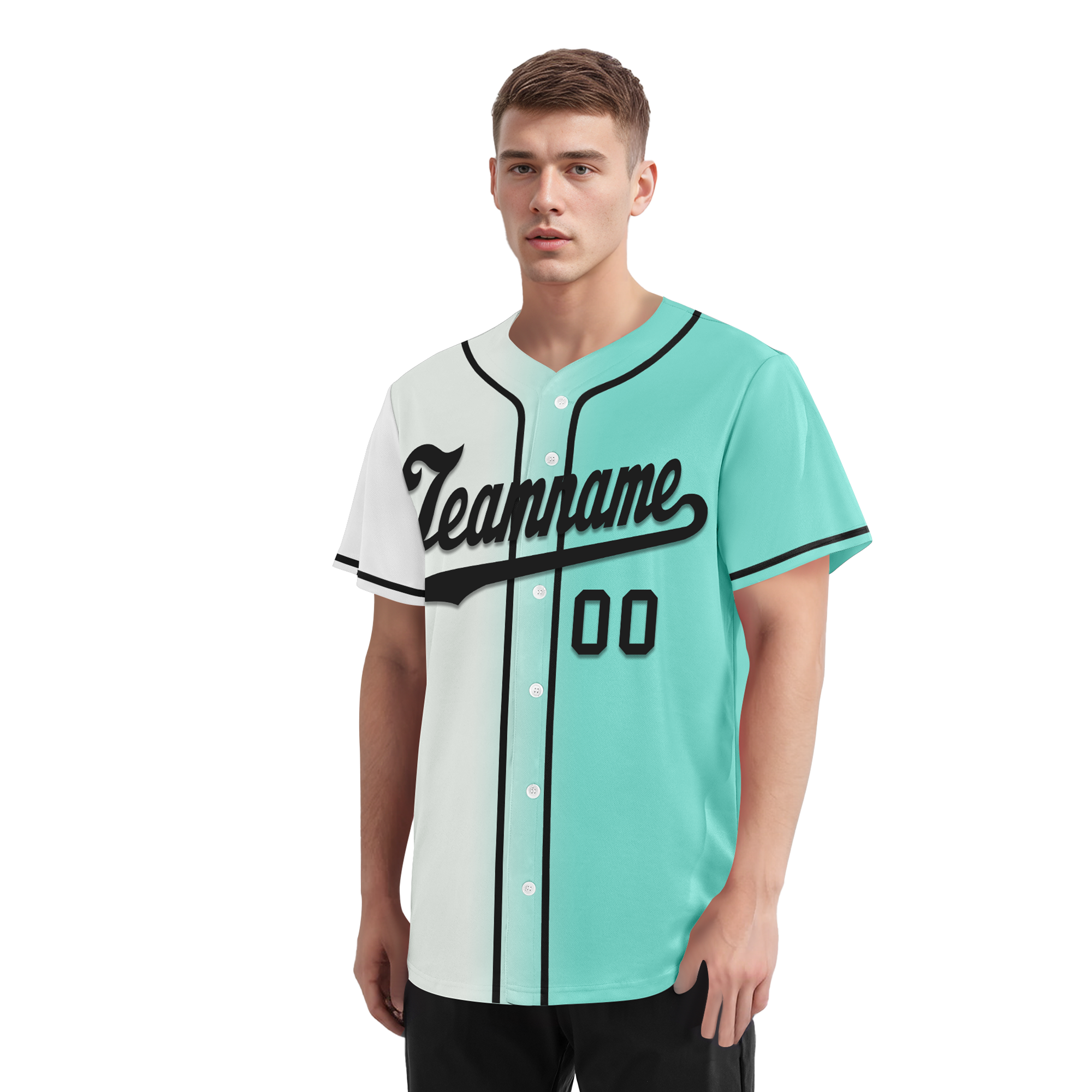 Custom White Green Gradient Fashion Personalized Authentic Baseball Jersey BSBJ01-D0a7aa7